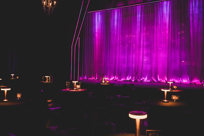 The empty stage, lights up