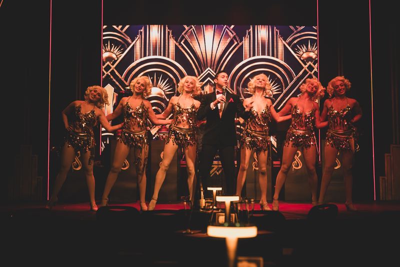The showgirls in gold